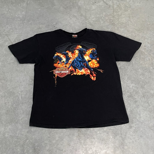 2014 Harley Davison Flame Horse T-Shirt Size XL